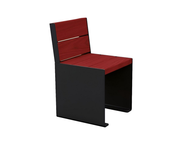Procity Stuhl Kube. Mit Rückenlehne, Stahl & Holz, Mahagoni/RAL 9005, 306394.9005.ACAJ