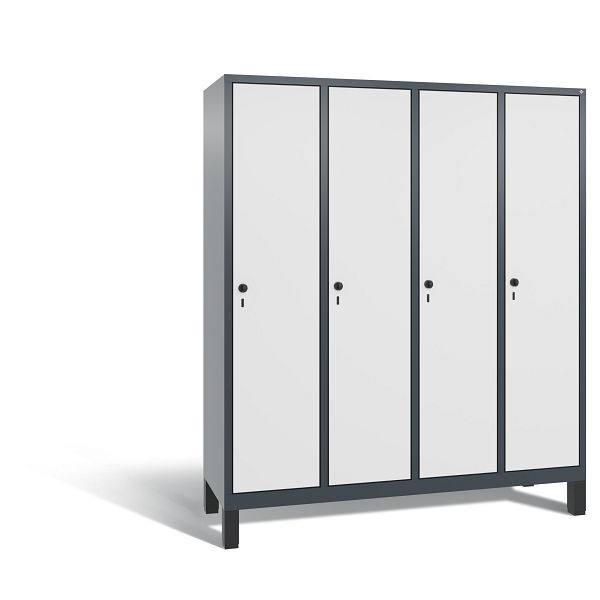 C+P Spind Evolo, 4 Abteile, H1850xB1590xT500 mm, Anthrazit/MDF Weiß, 48010-42 S10442