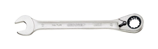 GEDORE Maulschlüssel mit Ringratsche, umschaltbar, Ringseite 13° abgewinkelt, 17 mm, 2297345