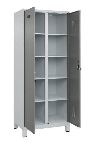 C+P Wäsche-Spind Evolo PLUS, mit Füßen, 2 Abteile, 1950x800x500mm, 7035/0004, Verschluss Drehriegel, 049012-22B S10014