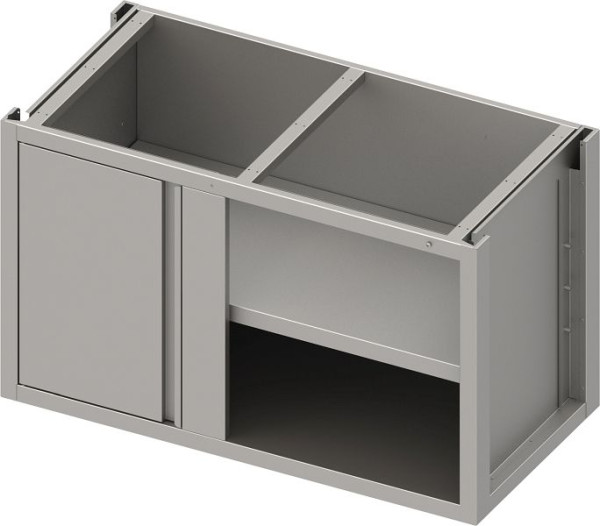 Stalgast Edelstahl Eckunterschrank Boxversion 2.0 mit Flügeltür, Teil 1/2 für 540 mm Anbautiefe, Sockelbau, 1300x540x660 mm, BX135558F