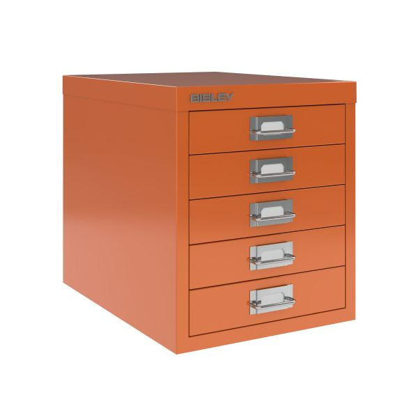 Bisley Home MultiDrawer, 12er Serie, 5 Schubladen à H 51 mm, DIN A4, Farbe: orange, L125603