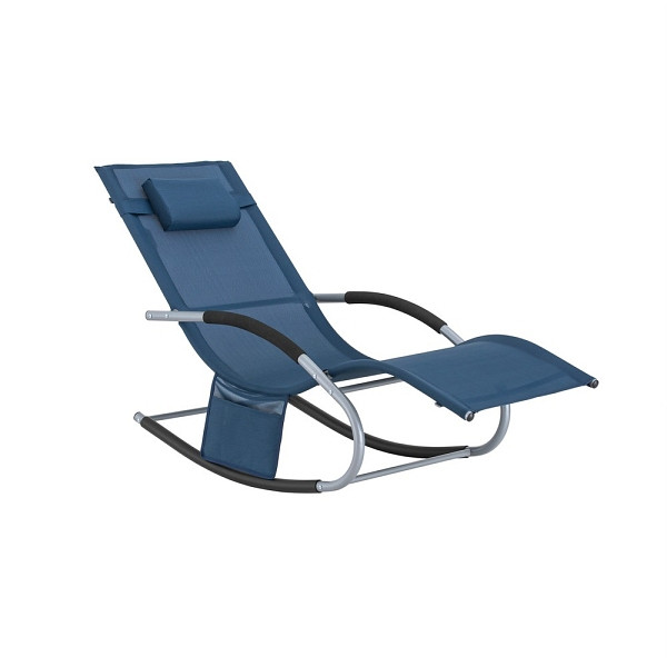 SoBuy Schaukelstuhl Garten Dunkelblau 158x62x86 cm, Modern, OGS28-NB