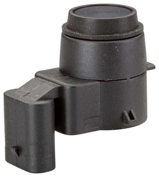 HELLA Sensor, Einparkhilfe, gewinkelt, 3-polig, gesteckt, lackierbar, mit Befestigungsring, 6PX 358 141-021