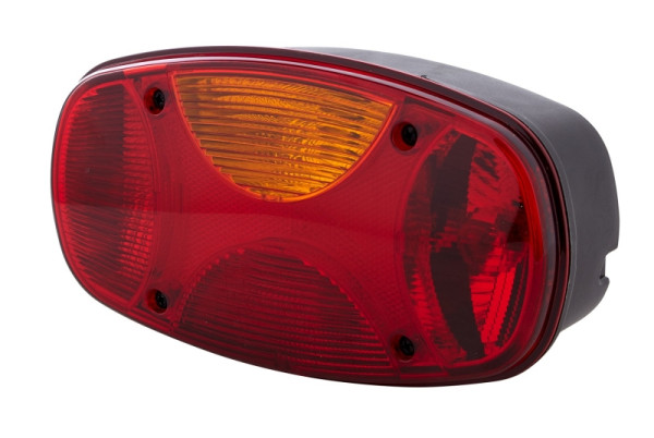 HELLA Heckleuchte, Cargoluna, Glühlampe, 24/12V, Anbau/geschraubt, mehrfarbig, Schutz-Kontakt-Stecker, links, mit Nebelschlusslicht, 2VA 343 640-071