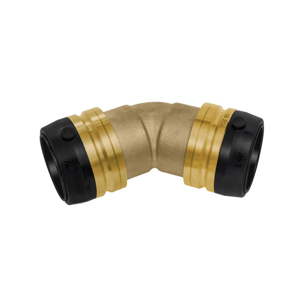 Riegler Winkelverbinder 45°, Messing, »sharkbite«, für Rohr-Außen-ø 42 mm, 117094