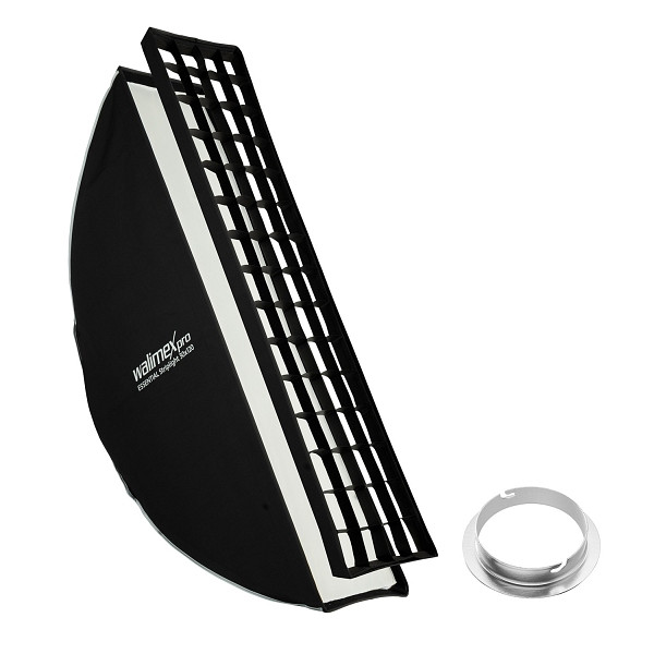 Walimex pro Essential Striplight Softbox 30x120cm + Softboxadapter für Elinchrom (Außendurchmesser: 15,2 cm), um 360° drehbar, 1023452
