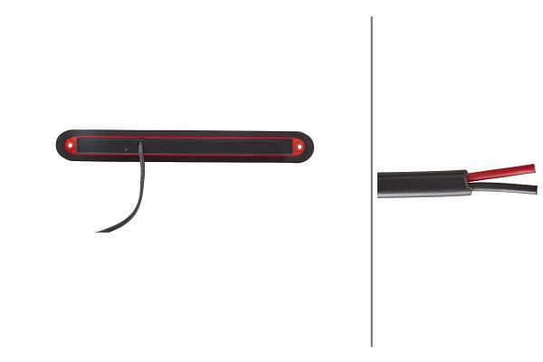 HELLA Zusatzbremsleuchte, LED, 24V, Einbau, ECE, Lichtscheibenfarbe: rot, Kabel: 2500mm, 2DA 959 071-757