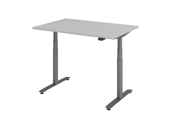 Hammerbacher Sitz-Steh-Schreibtisch elektrisch 120x80cm Grau/Graphit, VXDLR12/5/G