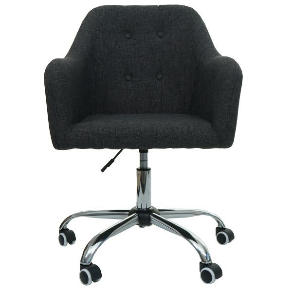 Mendler Bürostuhl HWC-L92, Drehstuhl Schreibtischstuhl Computerstuhl Bürosessel Stuhl, mit Armlehne, Stoff/Textil dunkelgrau, 103124