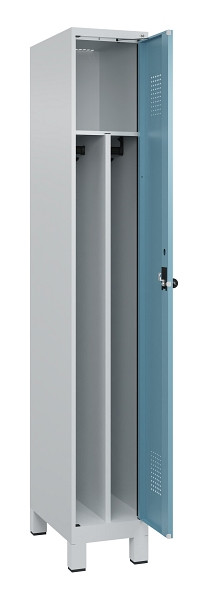 C+P Spind Evolo PLUS, mit Füßen, 1 Abteil, 1950x300x500mm, 7035/0010, Verschluss Drehriegel, 049010-10F S10009