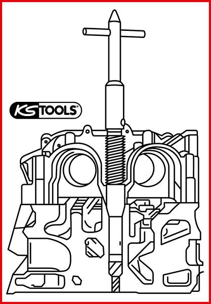KS Tools Injektoren-Sitz-Reinigungswerkzeug, 1.6l PSA Common-Rail Diesel, 152.1395