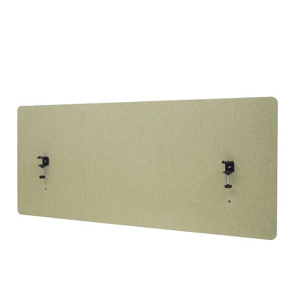 Mendler Akustik-Tischtrennwand HWC-G75, Büro-Sichtschutz Schreibtisch Pinnwand, doppelwandig Stoff/Textil, 60x140cm grün, 71933+71943