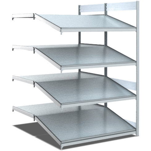 BITO Bereitstellregal gerade/schräg 1999x1008x1650 Anbaufeld verzinkt/lose FP, 52979