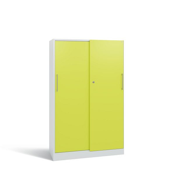 C+P Schiebetürenschrank Asisto, H1635xB1000xT435 mm, Grau/Viridingrün/DBS Hellgrau, 142012-000 S10078