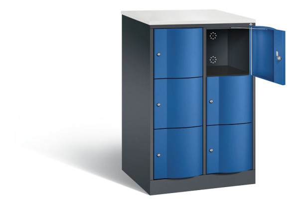 C+P XL-Schließfachschrank Resisto, H1255xB772xT640mm, Farbe: Schwarzgrau / Enzianblau, 8573-273 S10104
