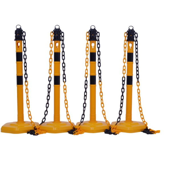 Stein HGS Kettenpfosten 4er-Set -Jumbo-, gelb mit 2 schwarzen Streifen, 15837