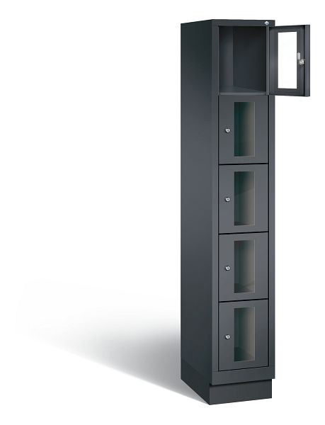 C+P Schließfachschrank Classic, H1800xB320xT500mm, Farbe: Schwarzgrau, 8020A105 S10011