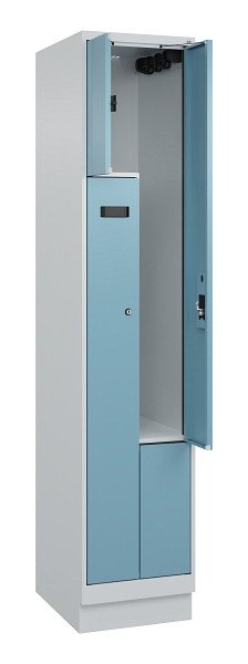 C+P Z-Spind Evolo PLUS, Sockel, 2 Fächer, 1950x400x500mm, 7035/0010, Zylinderschloss, 049023-122 S10037