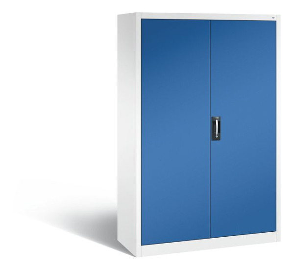 C+P Akten-/Garderobenschrank Acurado, H1950xB1200xT500mm, Farbe: Verkehrsweiß / Enzianblau, Muldengriff, 9480-30 S10046