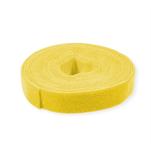VALUE Klettband auf Rolle, 10 mm, gelb, VE: 25 Meter, 25.99.5252