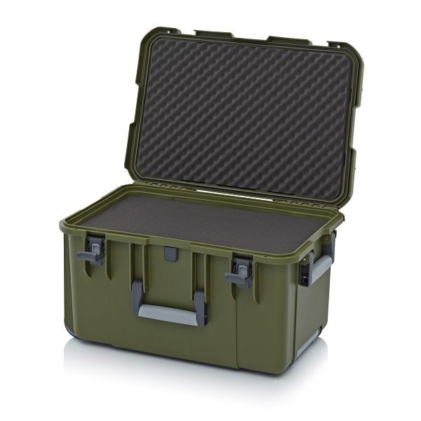 Auer Schutzkoffer Pro Trolley, Olivgrün, ohne Schloss, Würfelpolster, CP 6433 B1-6003