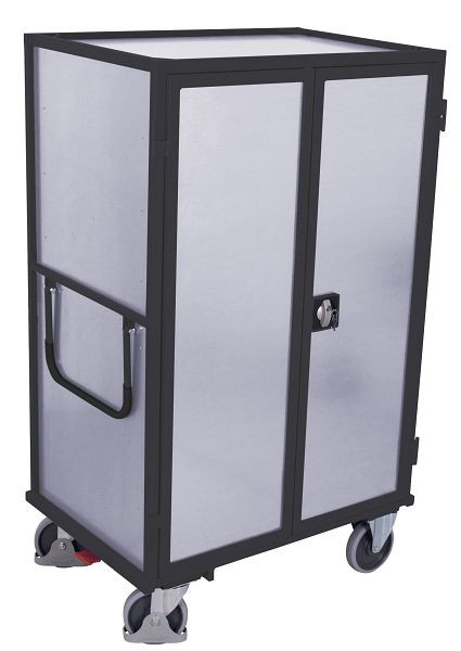 VARIOfit Etagenwagen fest verschweißt, 1.315x830x1.810mm, RAL 7016 anthrazitgrau, Ladefläche: 1.245x785mm, mit Türen, sw-800.668/AG