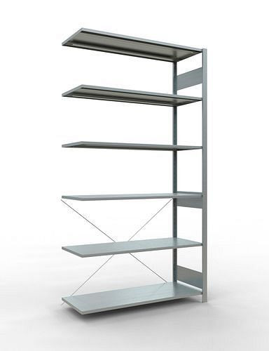 Schulte Fachbodenregal, Anbaufeld, 6 Lagerebenen, Kreuzstrebe, Fachlast 150 kg, 1306 x 536 x 2500 mm, 278718