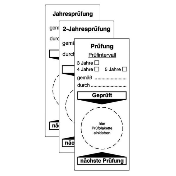 Stein HGS Grundplaketten für Prüfplaketten an Arbeitsmitteln und überwachungsbe der Anlagen, Jahresprüfung / Prüfintervall, 3 / 4 / 5-jährlich, 30.c5025