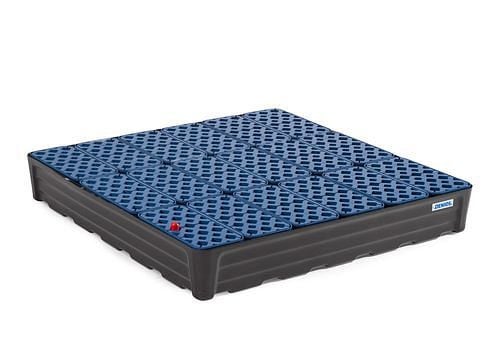 DENIOS Kleingebindewanne pro-line aus PE, PE-Gitterrost, 180 Liter, 1170x1170x180, 264516