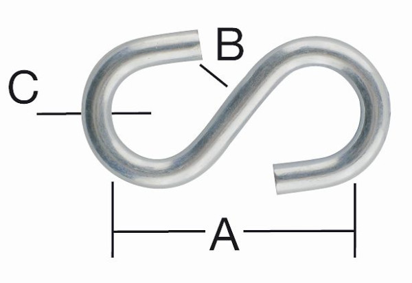Vormann S-Haken 26 x 5,5 x 4 mm, verzinkt, VE: 10 Stück, 007900254AV