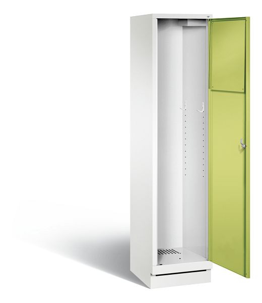 C+P Wäsche-Sammelschrank Evolo, H1800xB420xT500mm, Farbe: Verkehrsweiß / Viridingrün, 48170-210 S10332