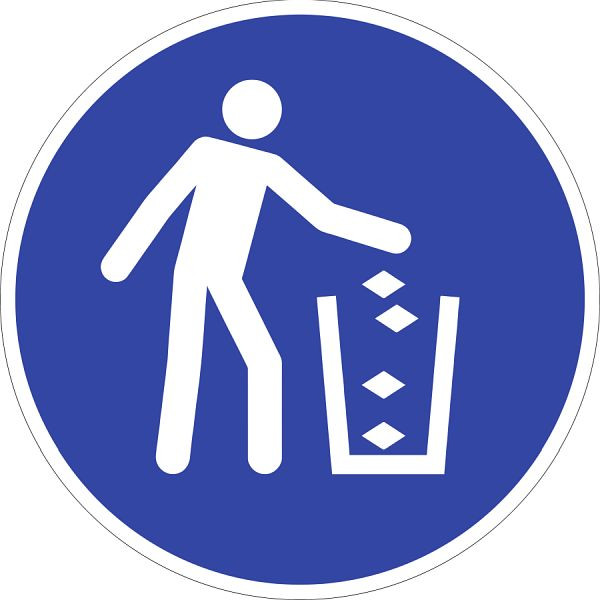 Moedel Abfallbehälter benutzen ISO 7010, Folie, Ø 100 mm, 104516