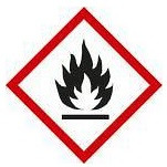 DENIOS GHS 02 Schild, Symbol "Flamme", Folie, selbstklebend, 26 x 26 mm, VE: 10 Bogen à 12 Stück, 193035