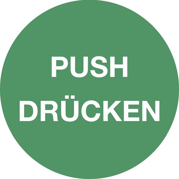 Moedel Piktogramm Push/Drücken, Folie, Ø 100 mm, 52250, 4060081003778