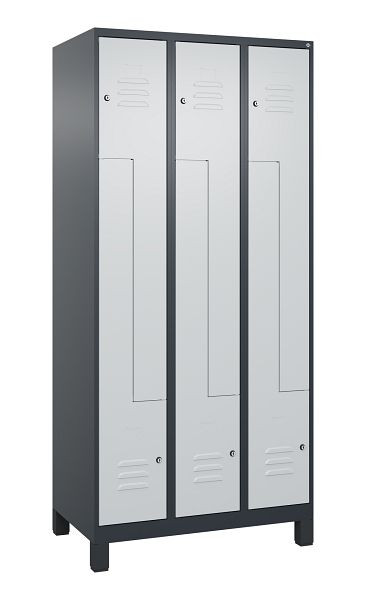 C+P Z-Spind Classic PLUS, C Z-Spind, Classic PLUS, Füße, 6 Abteile, 1950x900x500mm, 7016/7035, Zylinderschlösser, 080013-306 S10028