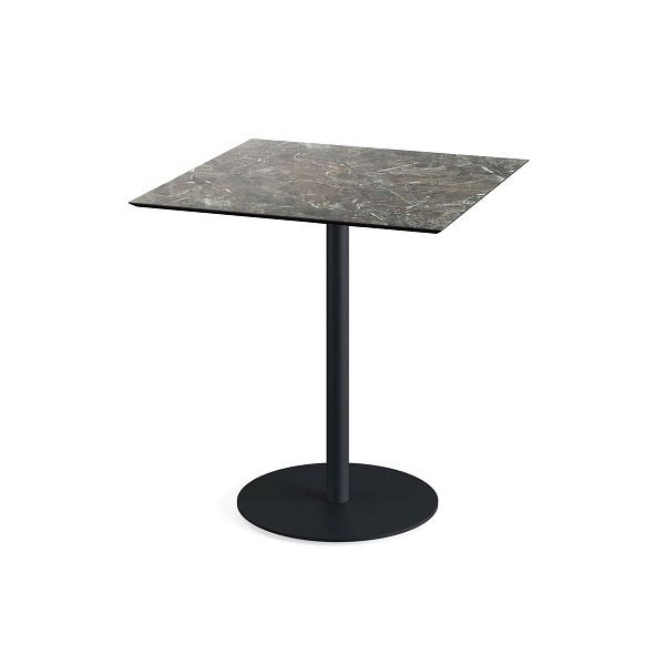 Feros Urban Terrassentisch Schwarz gestell + Galaxy Marble HPL 70x70 cm, 130011577