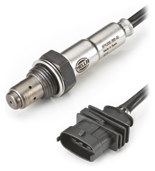 HELLA Lambdasonde, 4-polig, vor Katalysator, Kabel: 630mm, 6PA 358 066-001