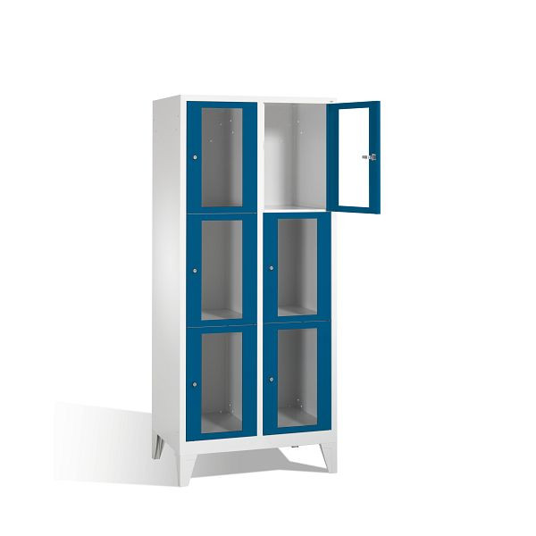 C+P Schließfachschrank Classic, H1850xB810xT500mm, Farbe: Lichtgrau / Enzianblau, 8010A223 S10002
