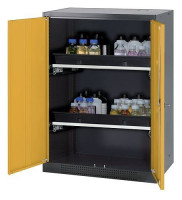 Produktbild von asecos Chemikalienschrank Systema-T CS-82, Korpus anthrazit, Flügeltüren gelb, 2 Tablarauszüge, 208645 asecos Chemikalienschrank Systema-T CS-82, Korpus anthrazit, Flügeltüren gelb, 2 Tablarauszüge, 208645