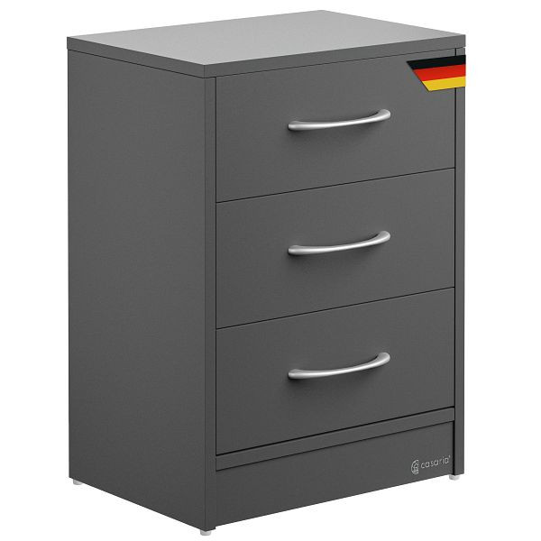 casaria Nachttisch Eloise Anthrazit 54x39x28cm, 109456, 4251779111480