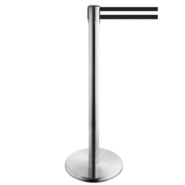 Stein HGS Personenleitsystem -P-LINE Future-, Edelstahl, schwarz/weiß/schwarz waagerecht (gestreift), mit Sicherheitsverschluss (selbstlösend), 12798-0403