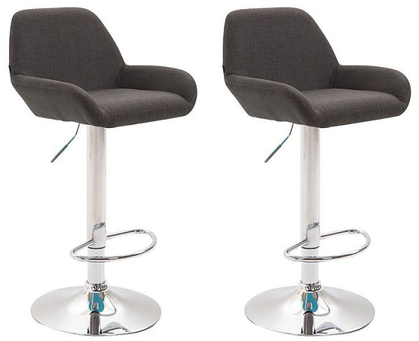 CLP Barhocker Braga Stoff chrom, dunkelgrau, VE: 2 Stück, 316063