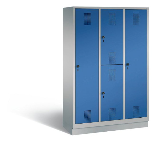 C+P Kombi-Spind Evolo, H1800xB1200xT500mm, Farbe: Weißaluminium / Enzianblau, 48620-32 S10042