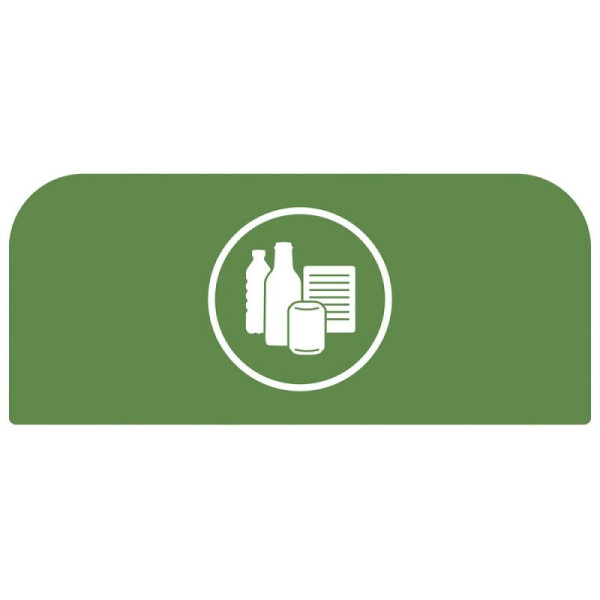 STEIN HGS Configure Recycling-Station Hinweistafel Mixed Recycling, grün, 57 Liter, EN, 84086.0002