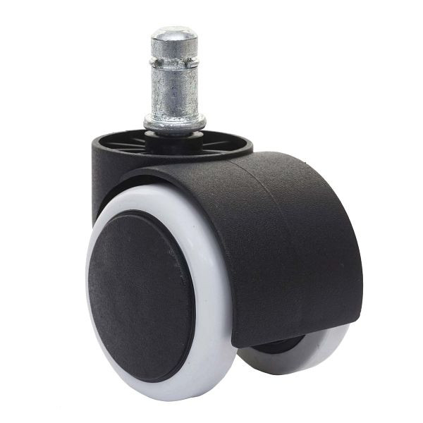 Mendler 5er-Set Hartbodenrollen HWC-H86, Bürostuhl-Rollen Stuhlrollen, 150kg belastbar Ø 11mm, weiß, 74232