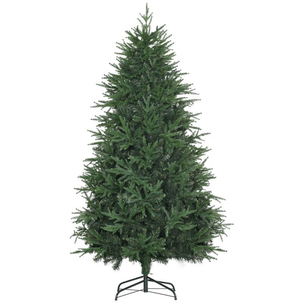 HOMCOM Weihnachtsbaum, Kunsttanne, realistisches Aussehen, schneller Aufbau, Kunststoff, Grün, 114 x 114 x 180cm, 830-536V00GN