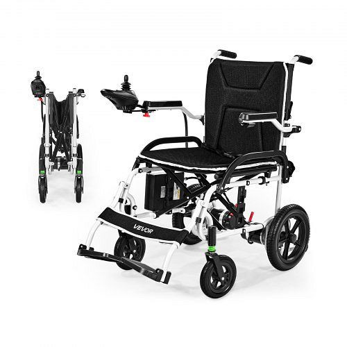 VEVOR Rollstuhl Elektrisch Faltbar, 19 km Reichweite, medizinischer Roller bis 100 kg Tragkraft, mit 30,5 cm Reifen, DDLYLHJ220LBS3NFF001V2