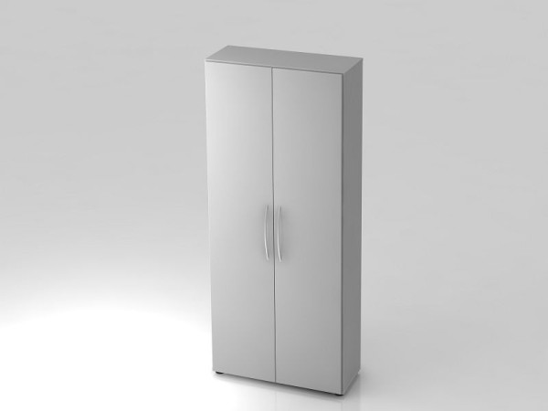 Hammerbacher Schrank 5OH 34, 6cm tief Bogengriff Grau/Grau, 80x34,6x188 cm (BxTxH), V4100/5/5/BM