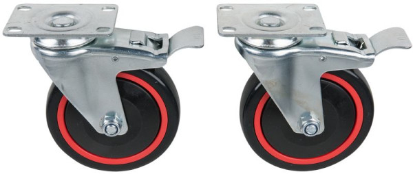 KS Tools RACINGline Lenkrollensatz, mit Roll- und Drehbremse, mit Schrauben, 826.9505